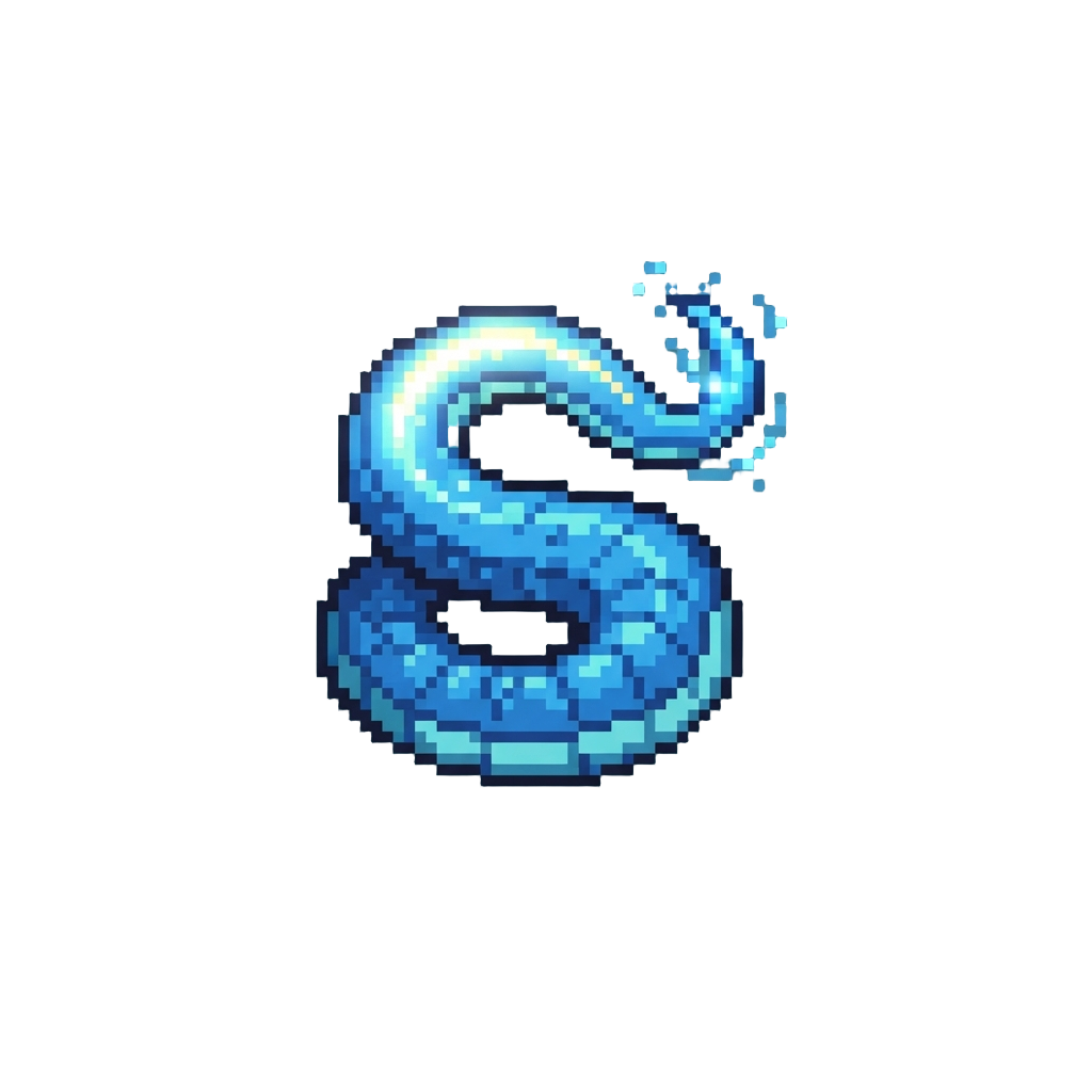 A Long Glowing Blue Lizard Tail Wiggling Frantically Behind