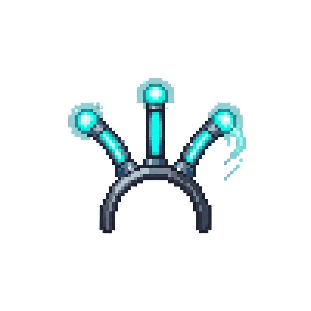 Three Glowing Neon Antennae Twitching on Top of the Head