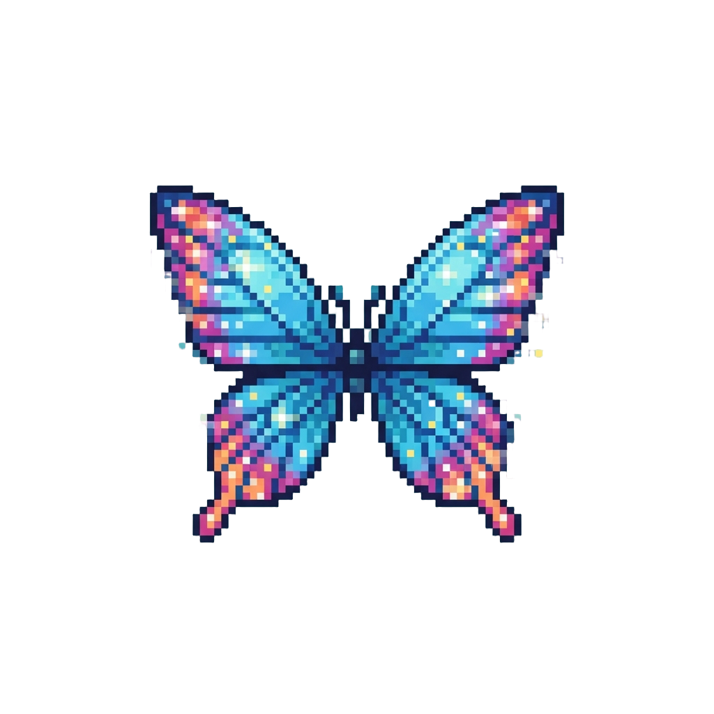 Sparkling Butterfly Wings Fluttering Rapidly From the Shoulders