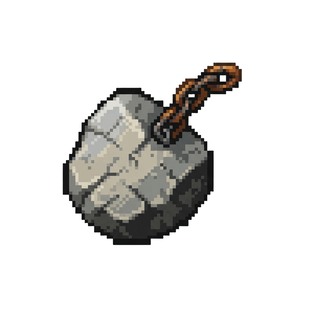 An Oversized Concrete Chunk on a Chain