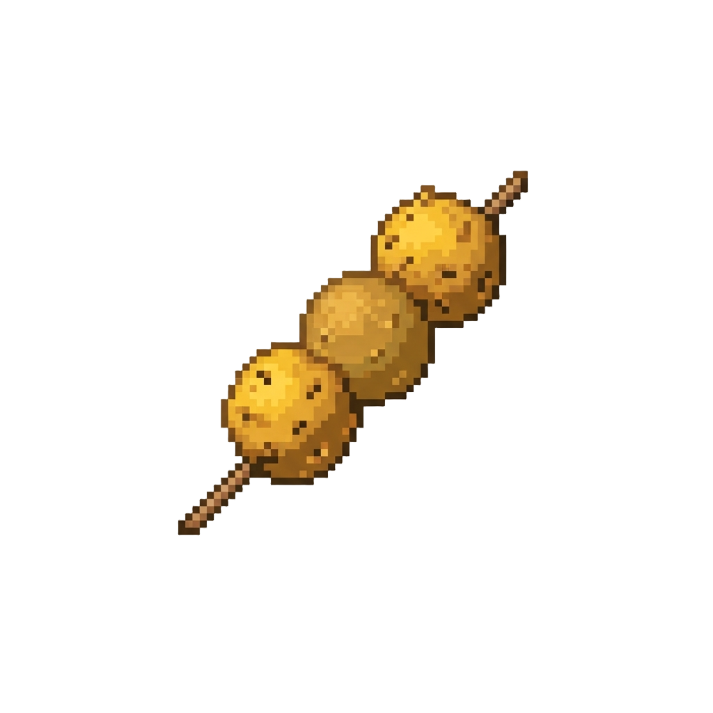 Golden Crunchy Fried Boba Ball Skewers