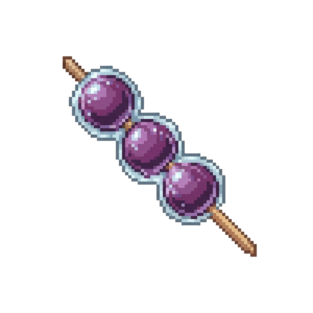 Glass-like Sugar Coated Grape Skewer