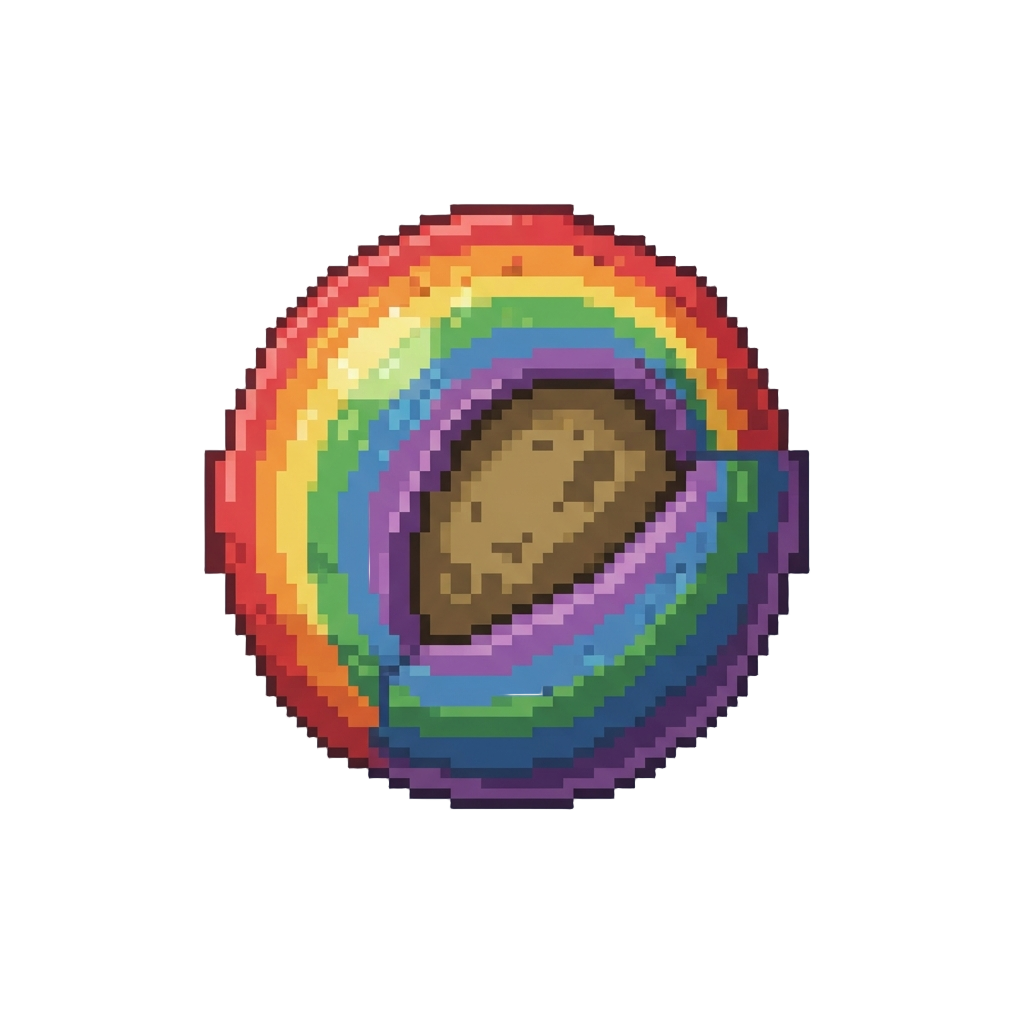 A Multi-layered Rainbow Wax-shelled Clay Ball