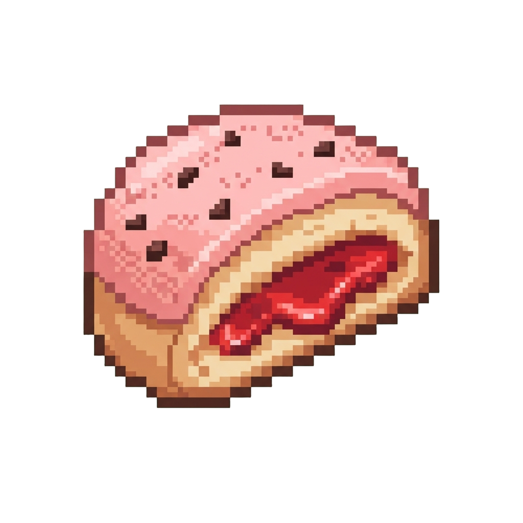 A Chewy Watermelon Bun Slice with Soft Jam Filling