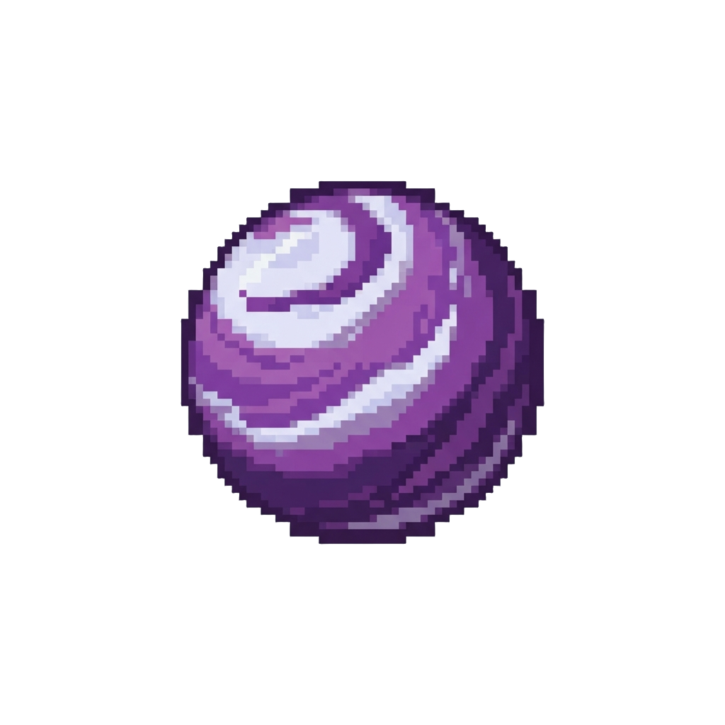 A Marbled Purple and White Wax-layered Clay Ball