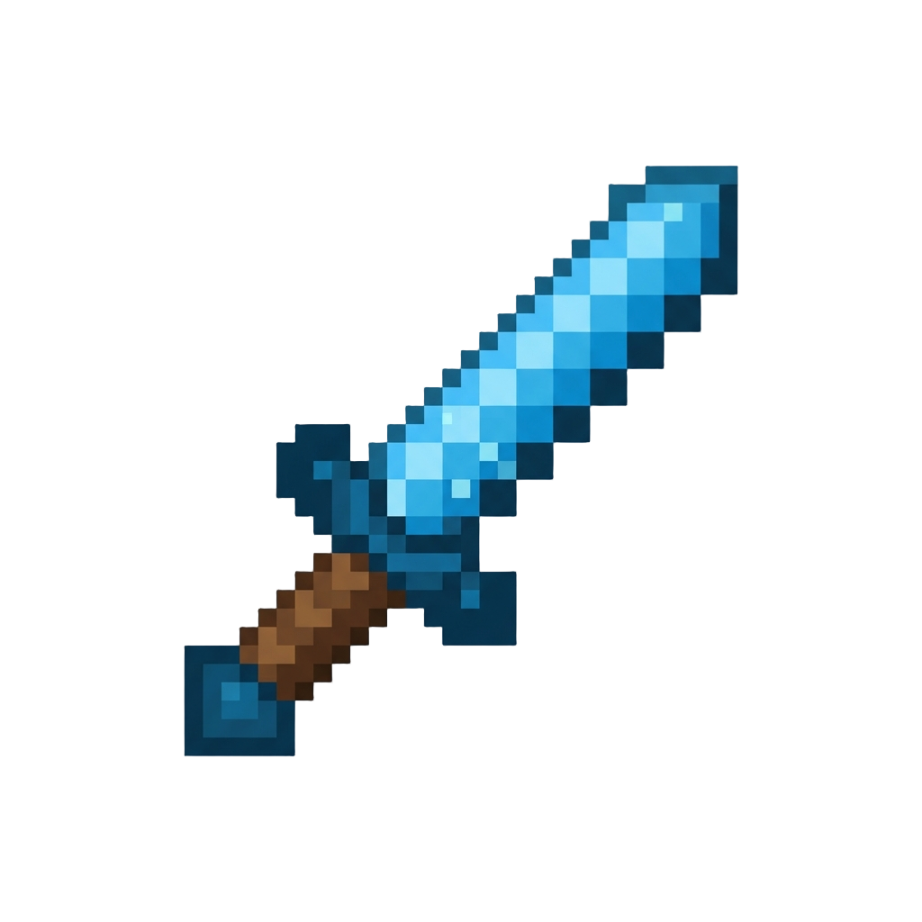 A Dense Foam Minecraft Diamond Dagger