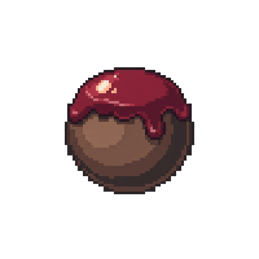 A Deep Crimson Wax-dipped Soft Clay Orb