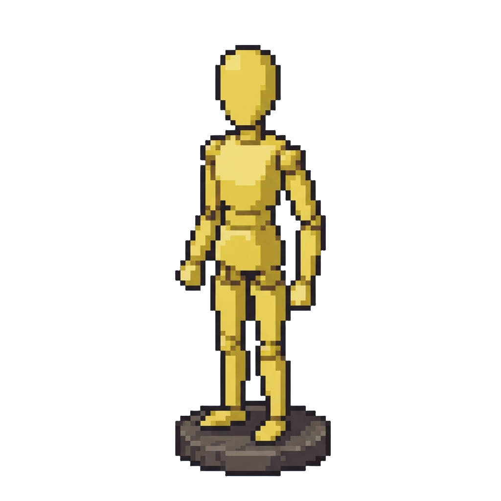 A Tall Faceless Yellow Mannequin