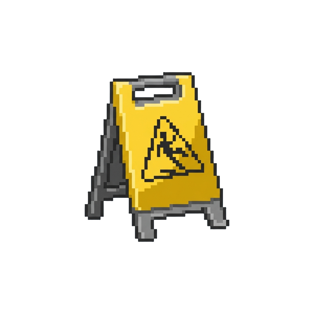 A Miniature Yellow Caution Sign