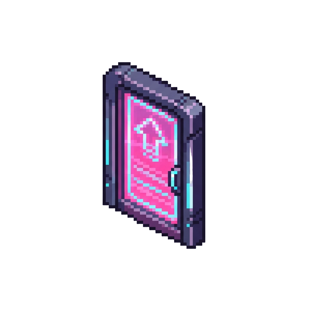 A Neon Synthwave Exit Door
