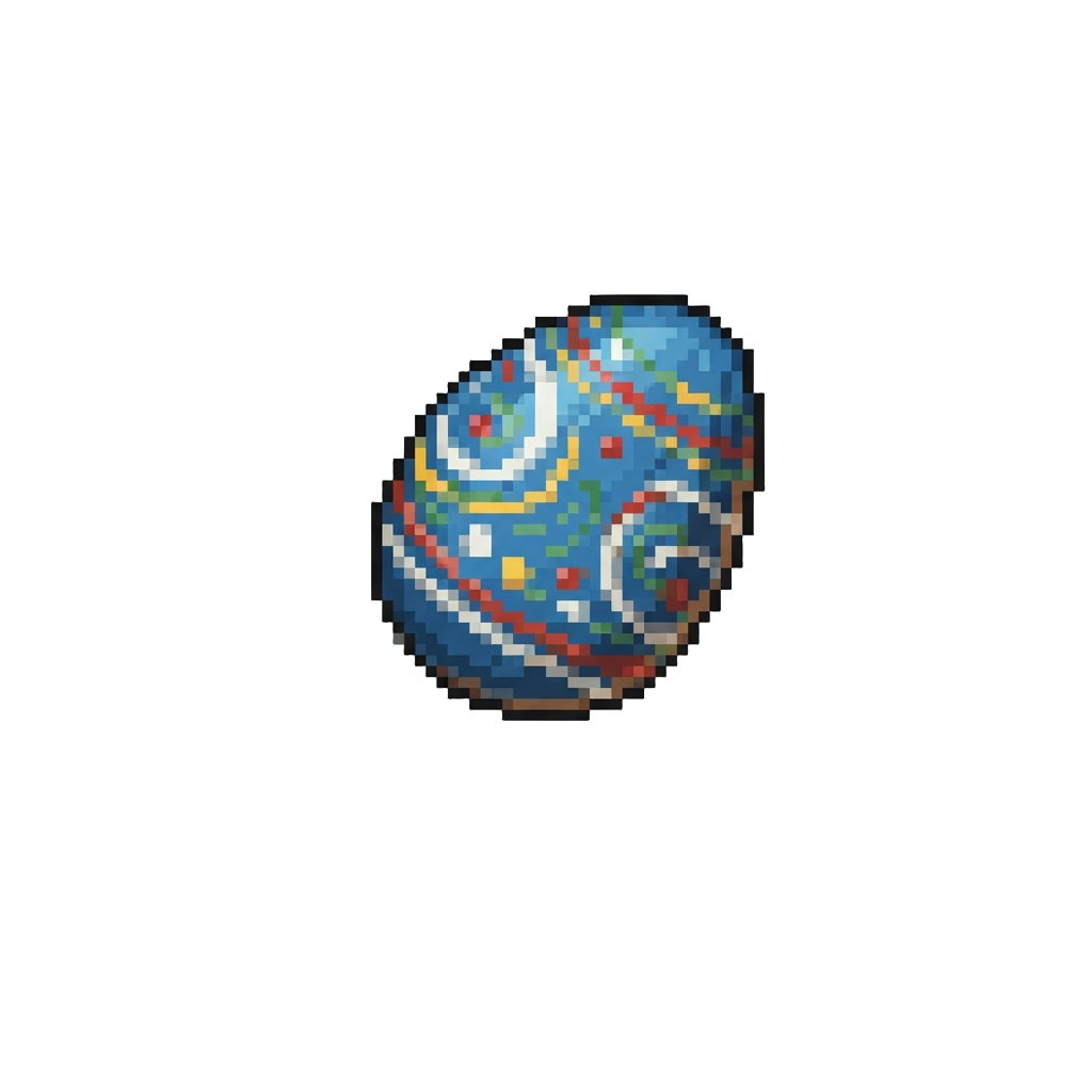 A Bouncing Painted Wooden Egg