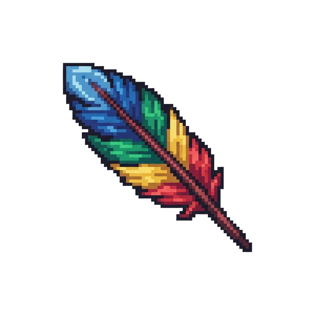A Colorful Jester Feather