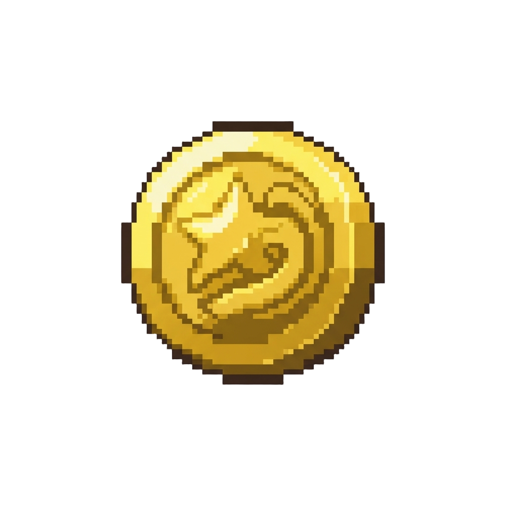 A Single Glowing Gold Coin