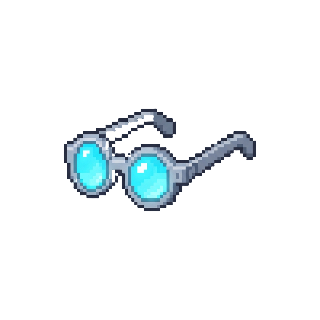 A Pair of Tiny Glowing Glass Sunglasses