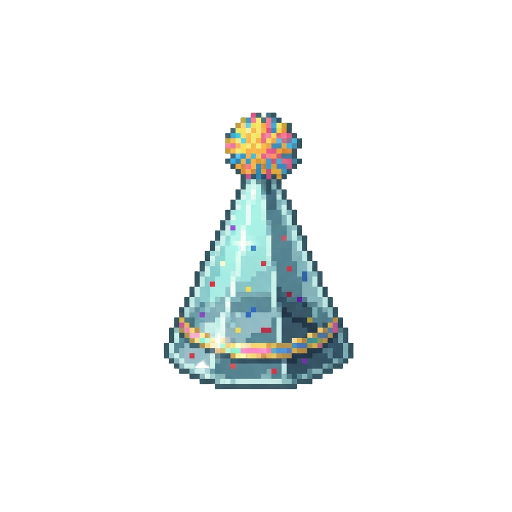 A Miniature Glass Party Hat