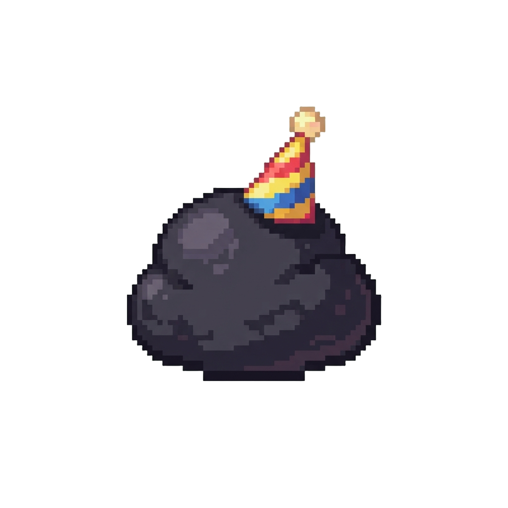 A Cute Shadowy Blob Wearing a Party Hat