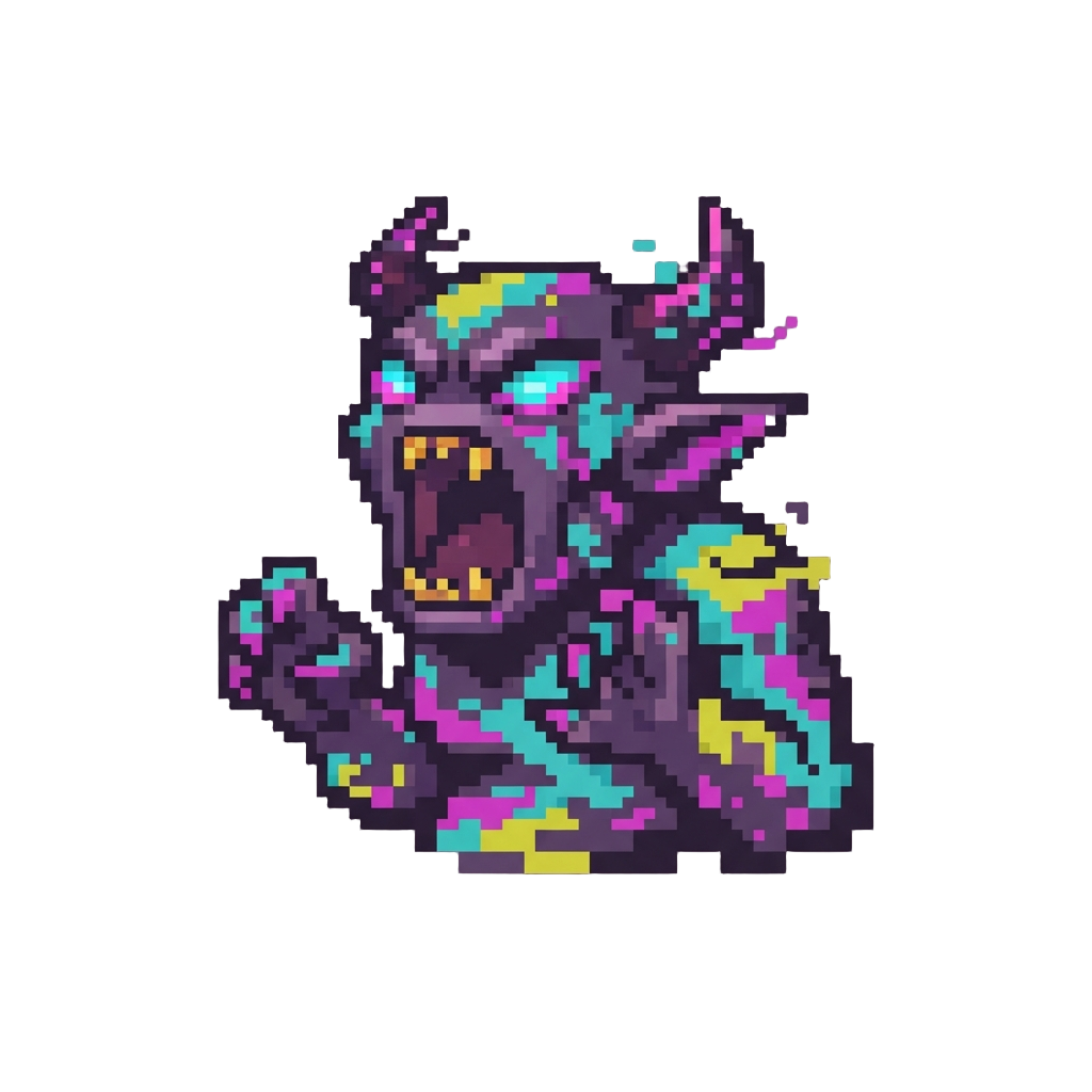 A Screeching Glitch Demon