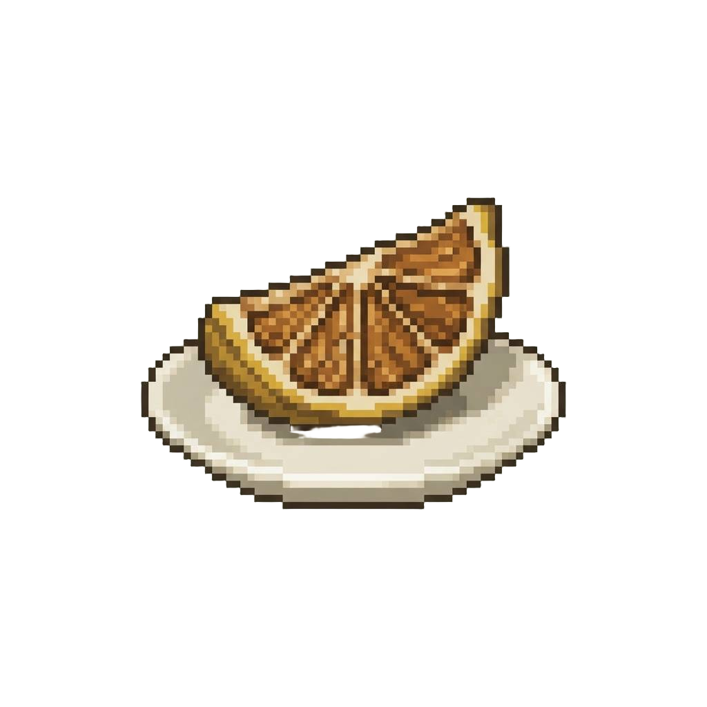 A Solitary Dried-up Lemon Wedge on a Saucer