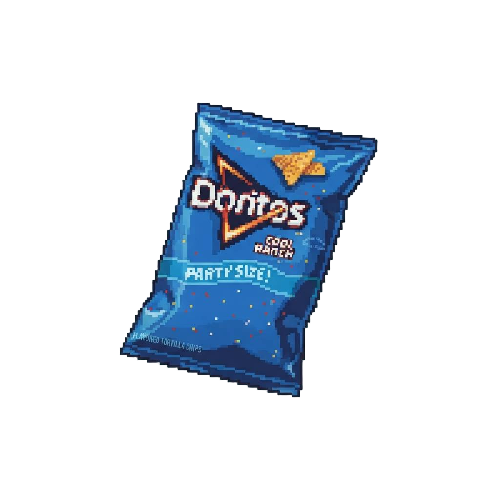 A Giant Party-size Cool Ranch Doritos Bag