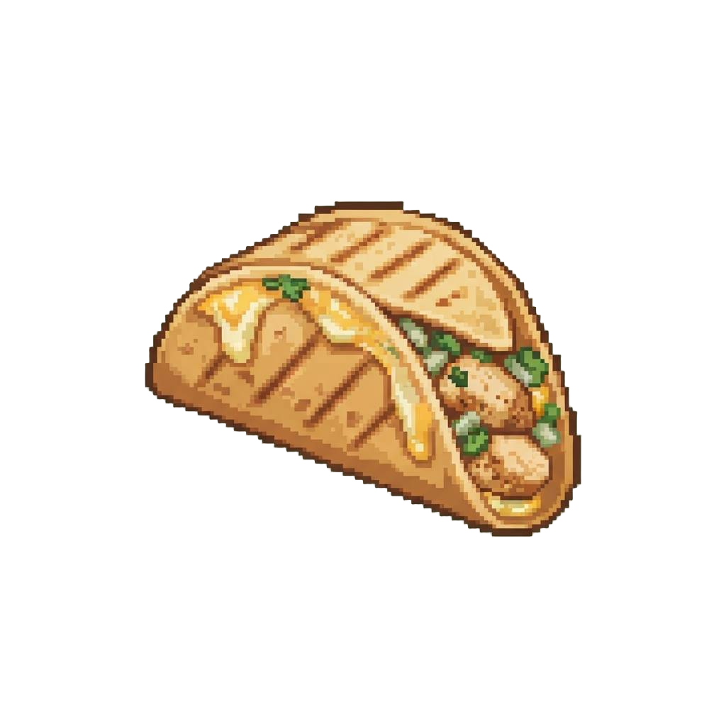 A Cheesy Grilled Chicken Quesadilla Taco