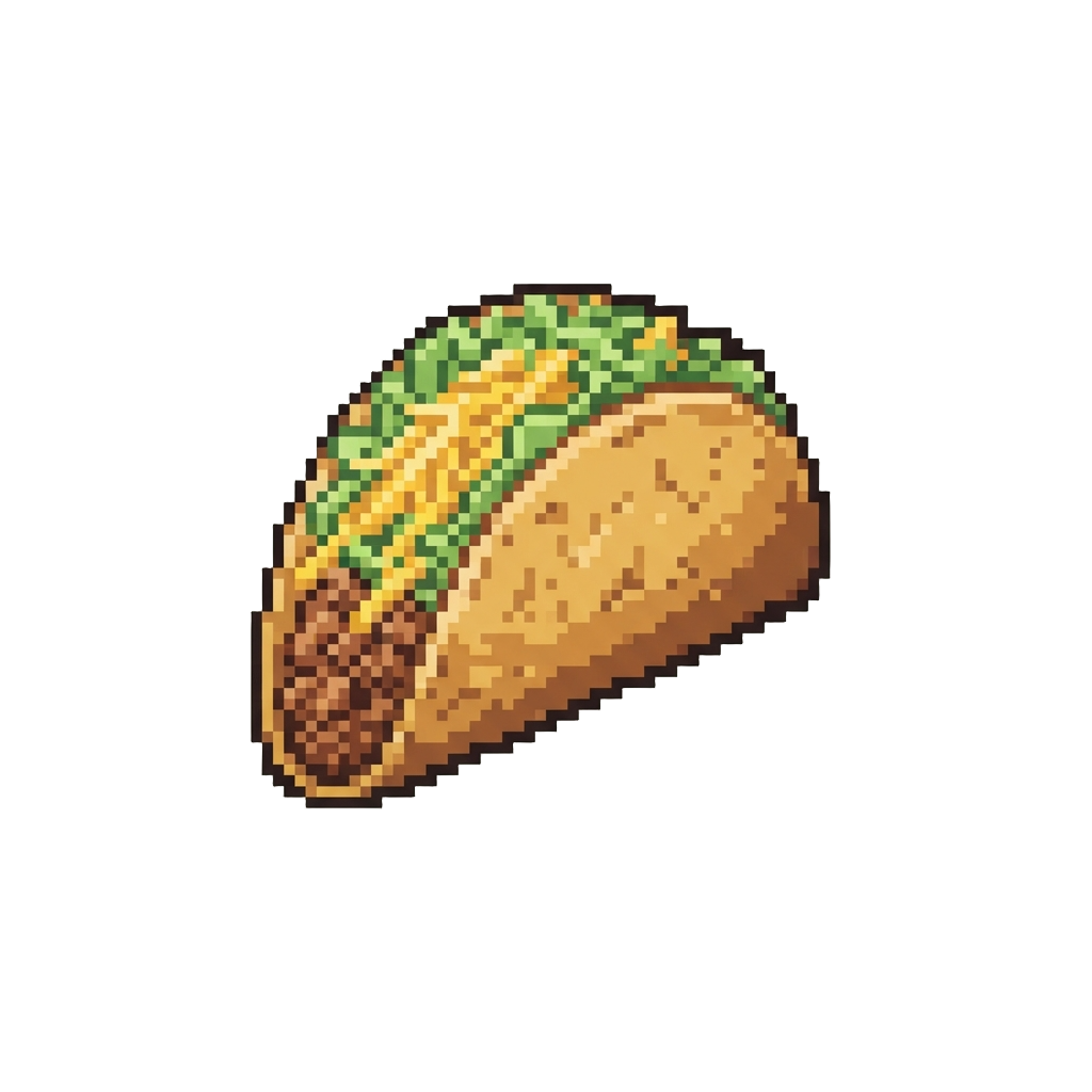 A Crunchy Beef Taco Piled High with Cheddar and Shredded Lettuce