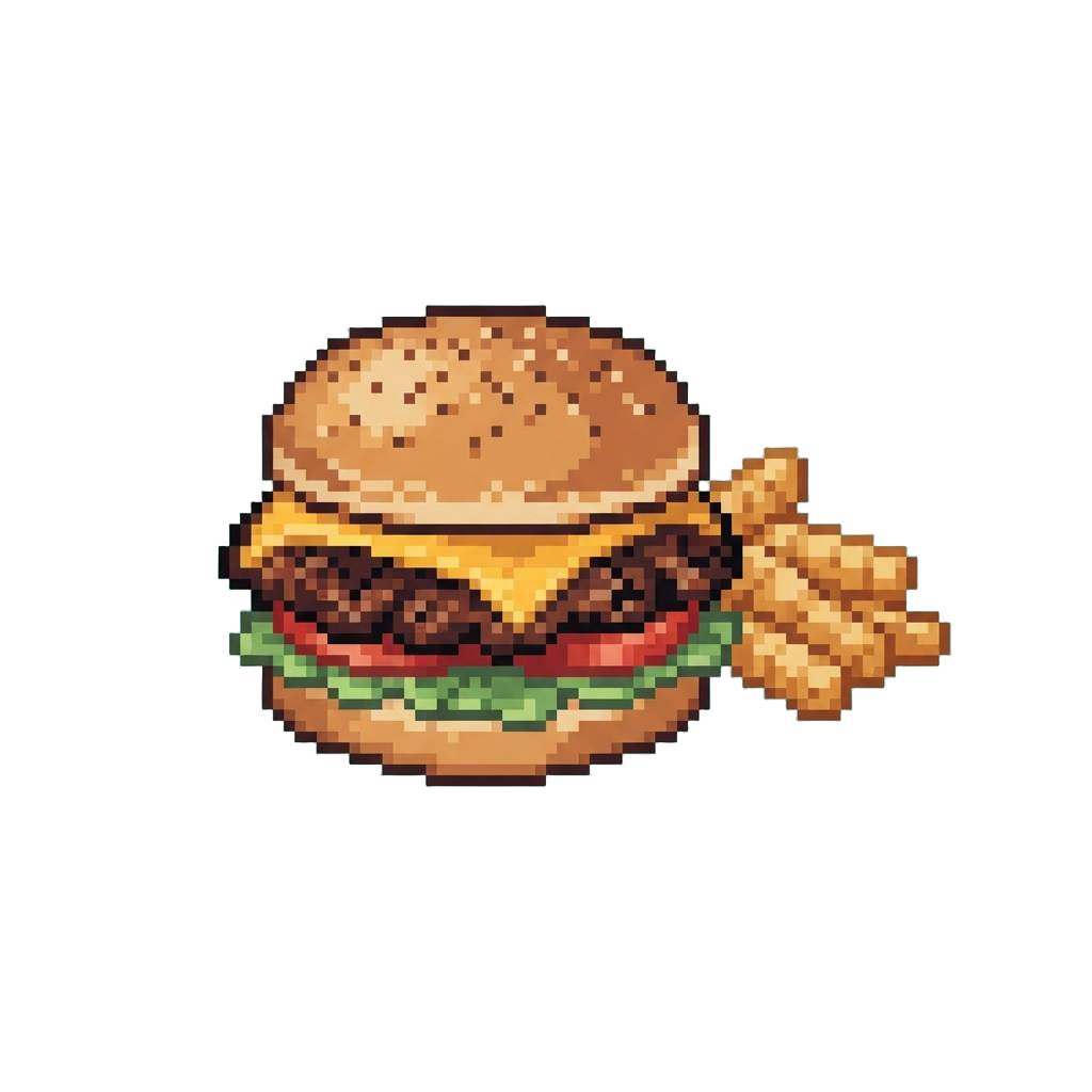 A Flame-grilled Smash Burger with Crinkle-cut Fries