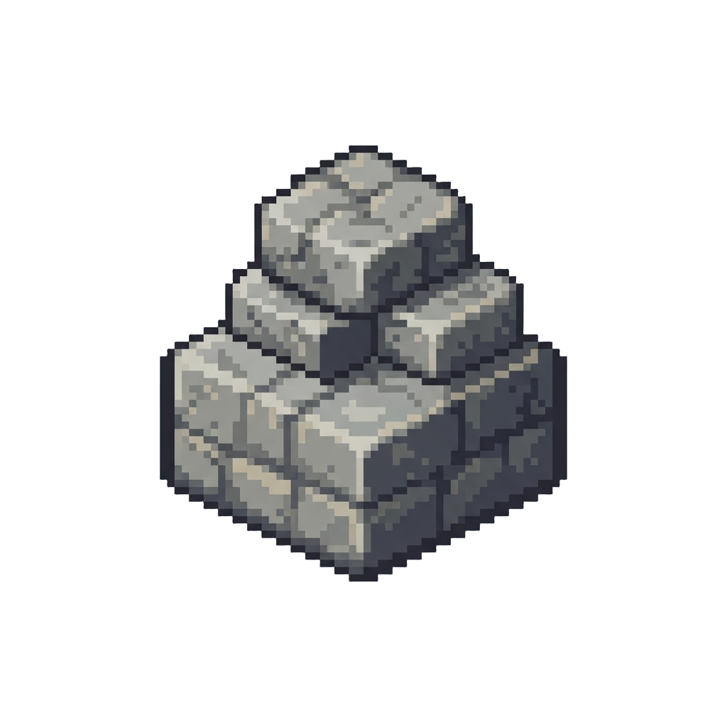 A Stack of Smooth Cobblestone Blocks