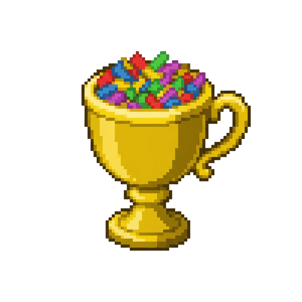 A Massive Polished Gold Cup Brimming with Confetti