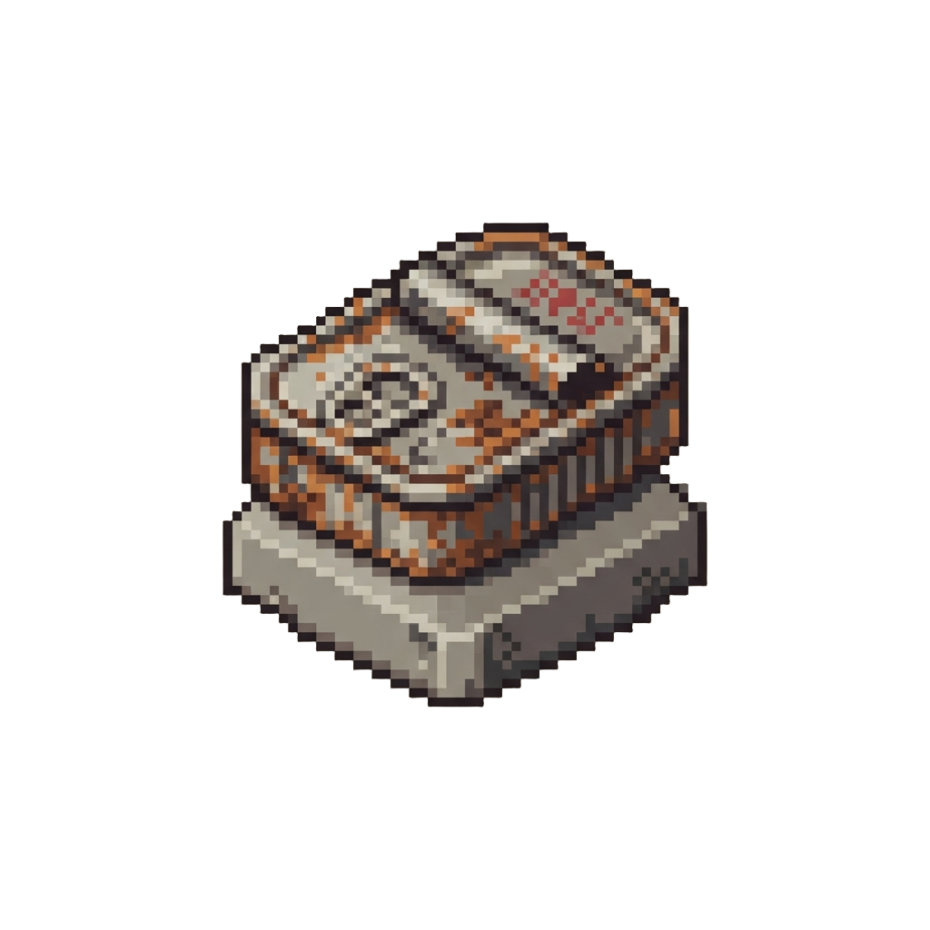 A Rusty Sardine Tin on a Tiny Pedestal