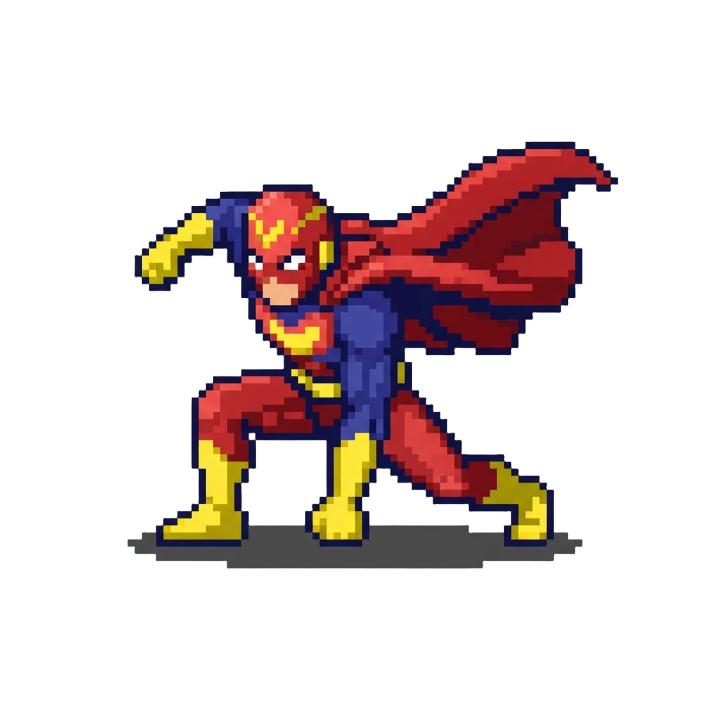 A Slow-motion Superhero Landing Pose