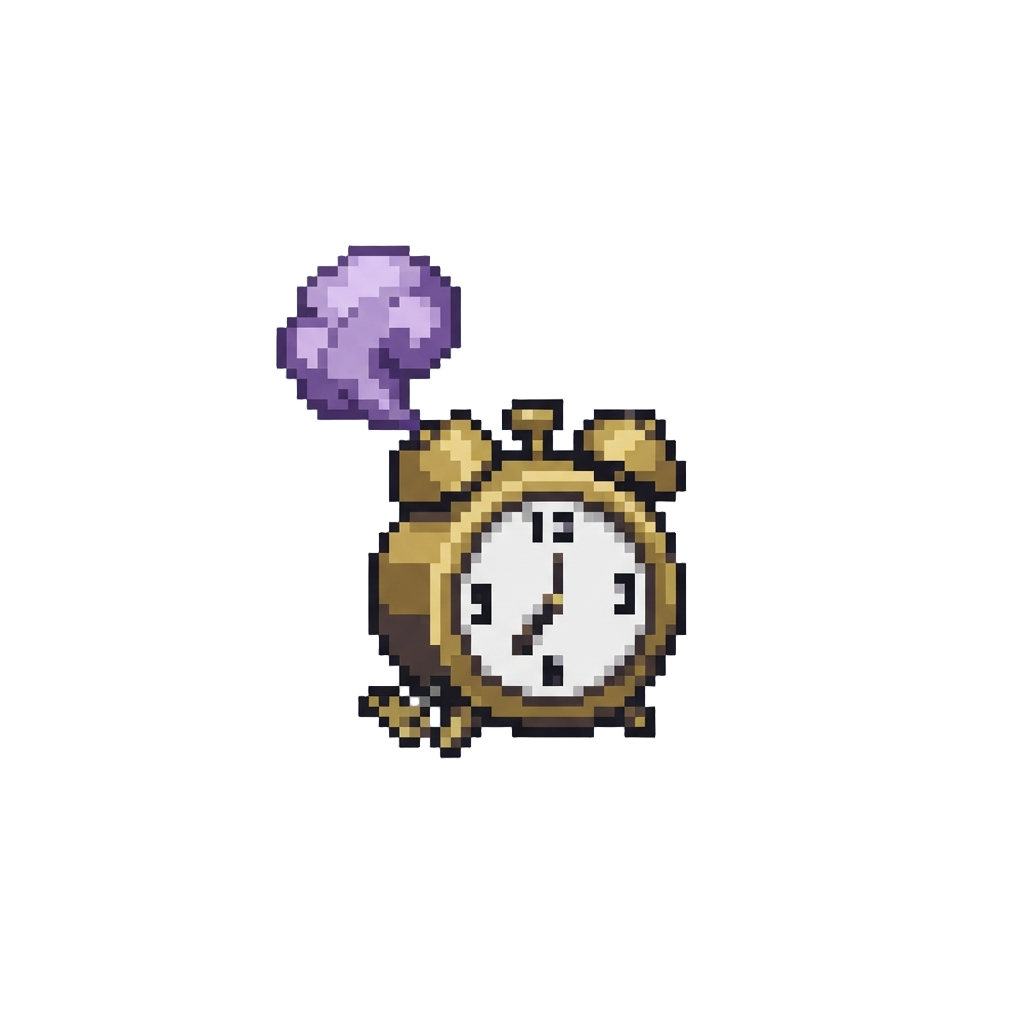 A Small Puff of Purple Steam and a Tiny Alarm Clock