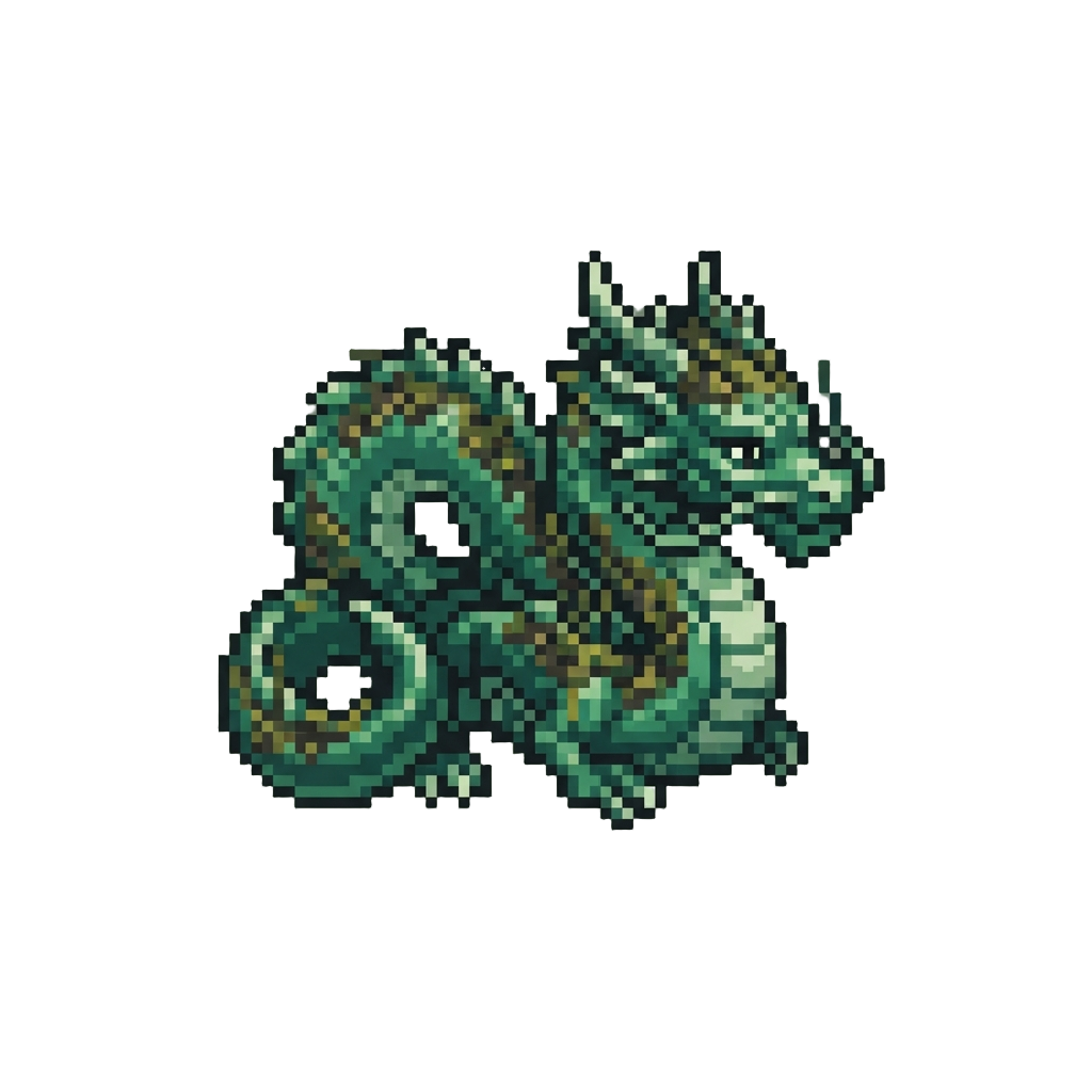 An Ancient Moss-covered Jade Dragon