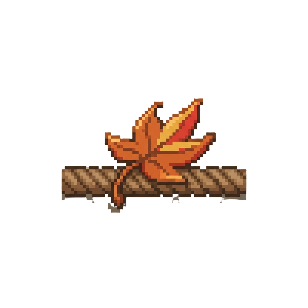 A Single Quiet Autumn Leaf Settling on the Rope