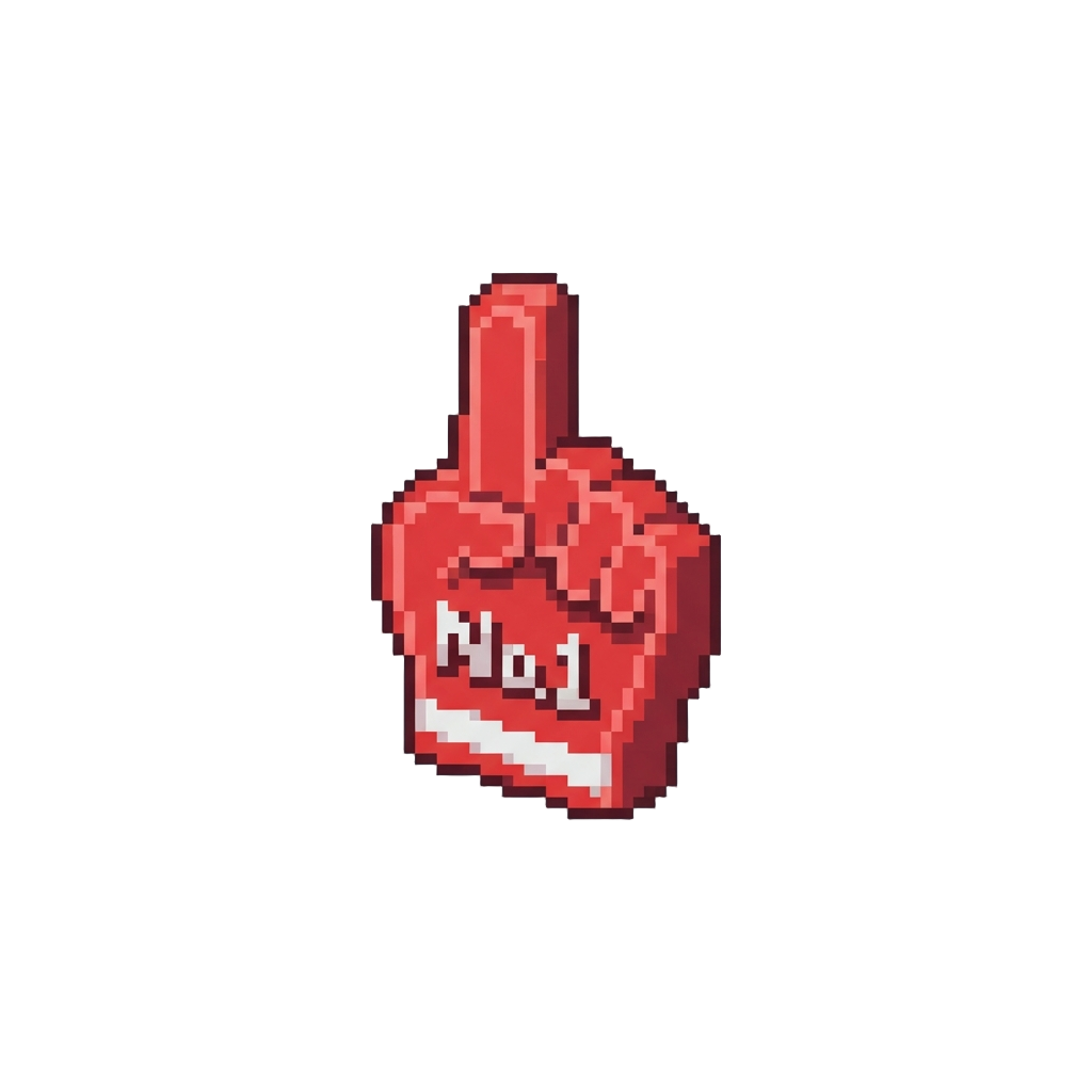 A Tiny Toy Foam Finger Floating Lazily Down