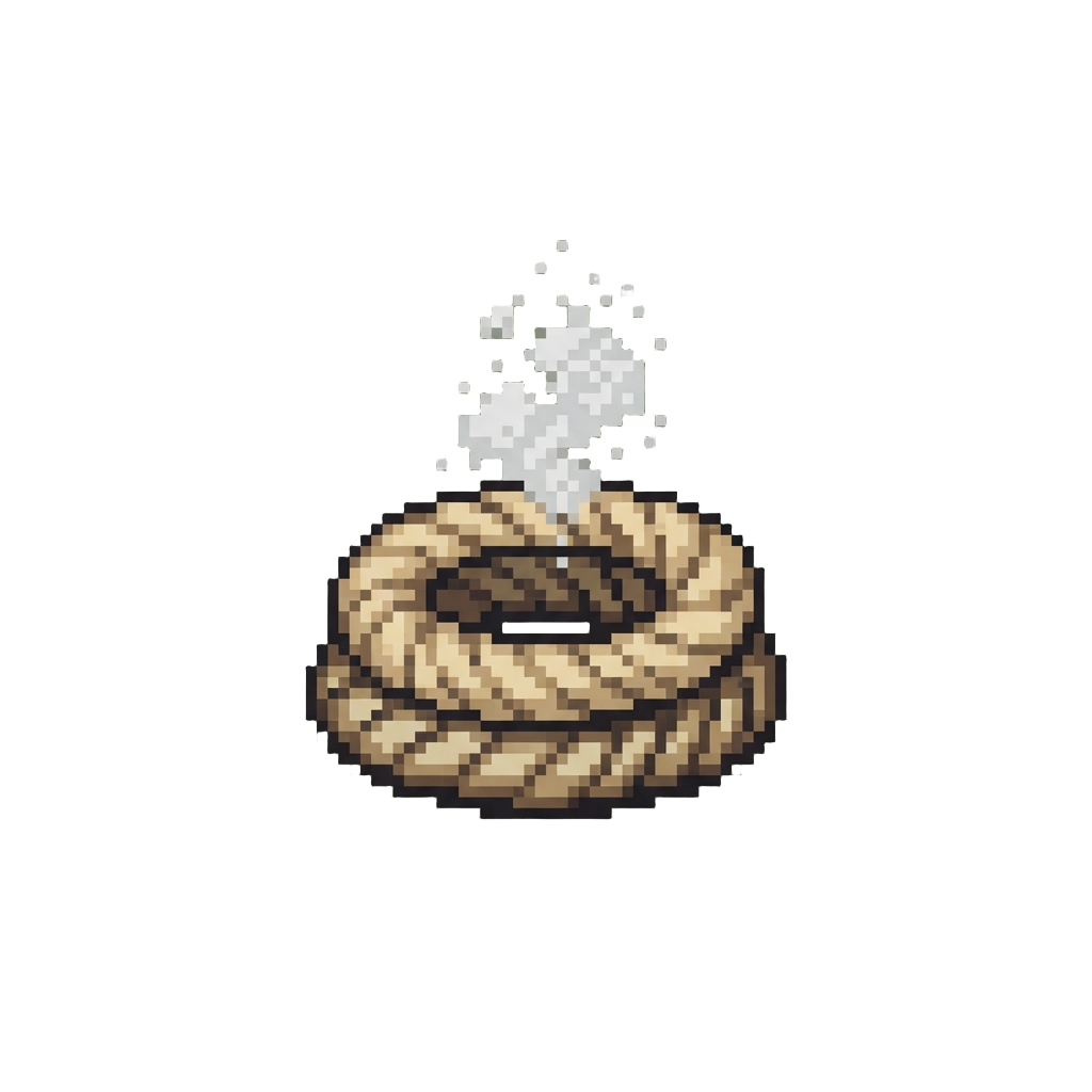 A Tiny Puff of Chalk Dust Rising From the Rope