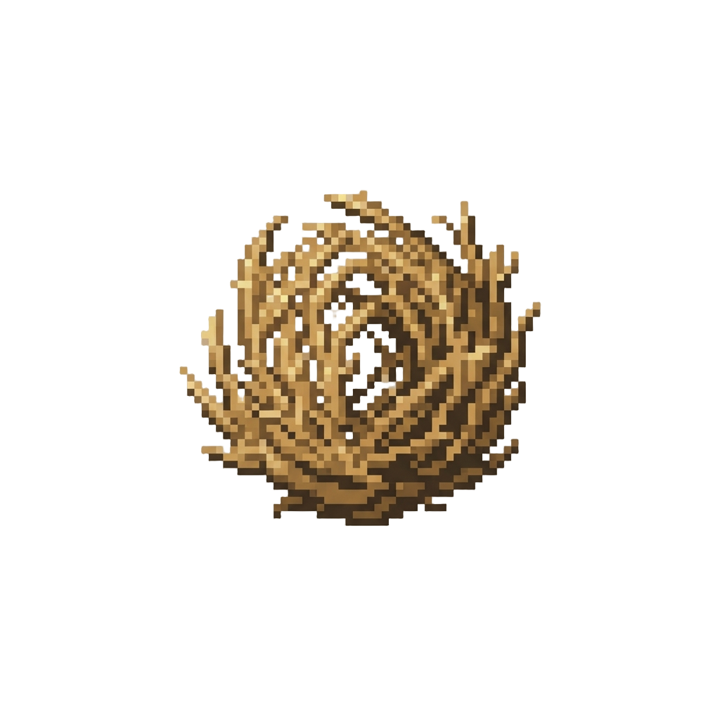 A Lone Miniature Tumbleweed Blowing Quietly Across the Mat