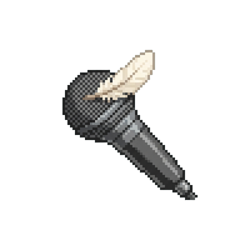 A Drifting Stray Feather Landing on the Microphone