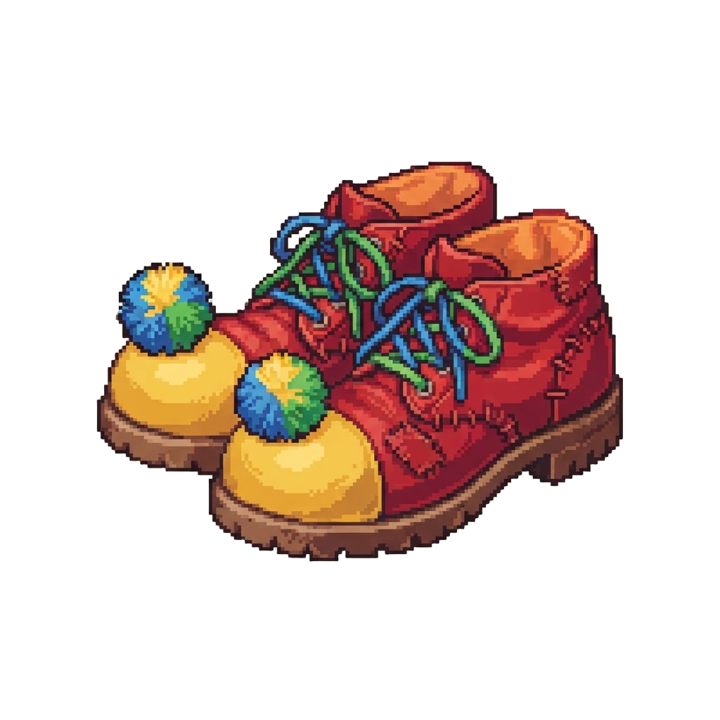 A Gag Pair of Oversized Clown Shoes