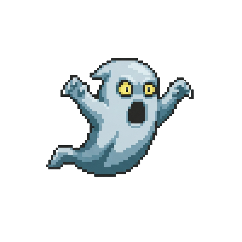 A Spooky Floating Ghost Floating Around Before Jump-scaring the Screen