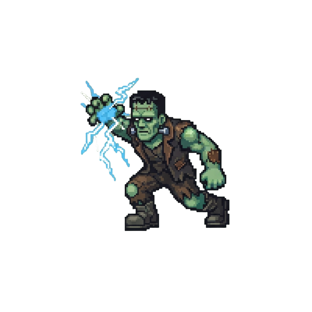 A Crackling Frankenstein Monster Surging Forward with Electricity