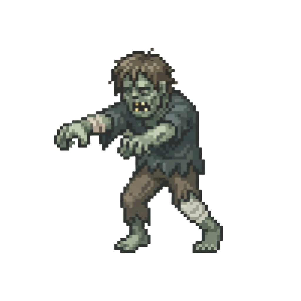 A Spooky Zombie Shambling Slowly Before Lunging Toward the Camera