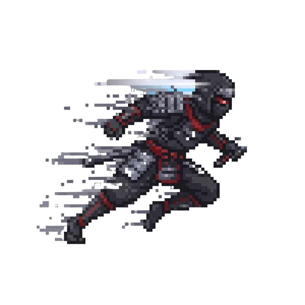 A Black-armored Ninja Moving at Blinding Speed Before Vanishing