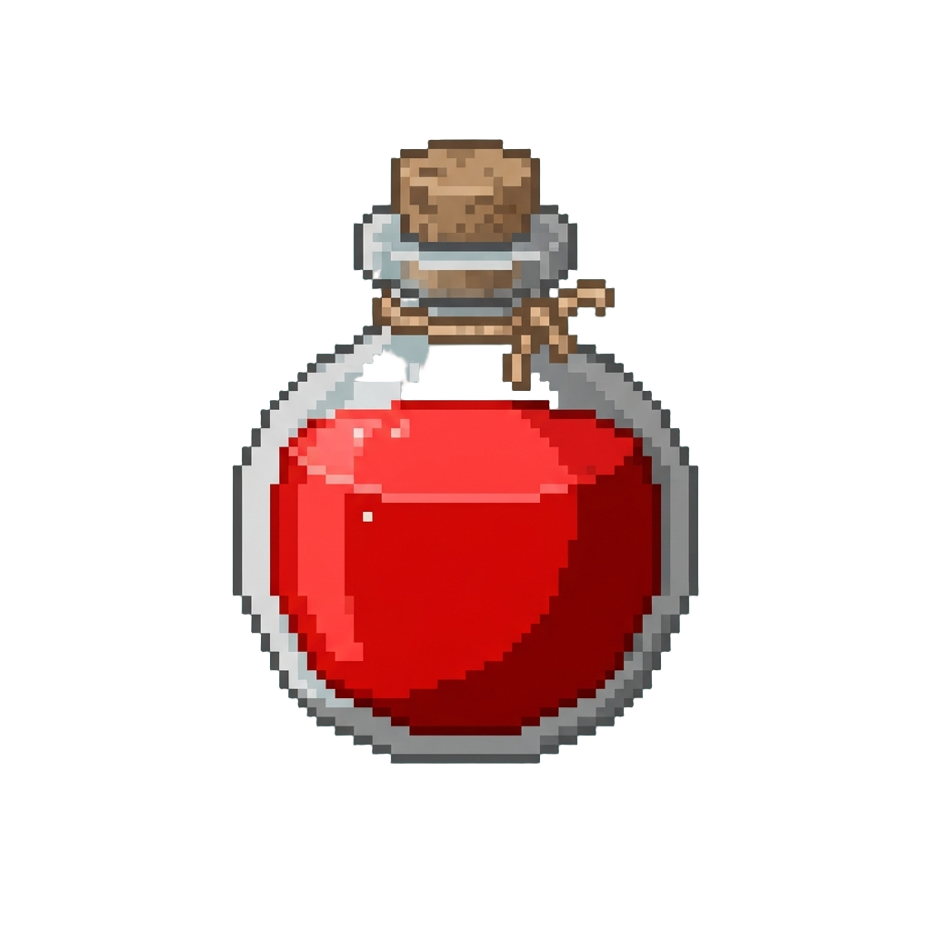 A Bright Red Potion Bottle