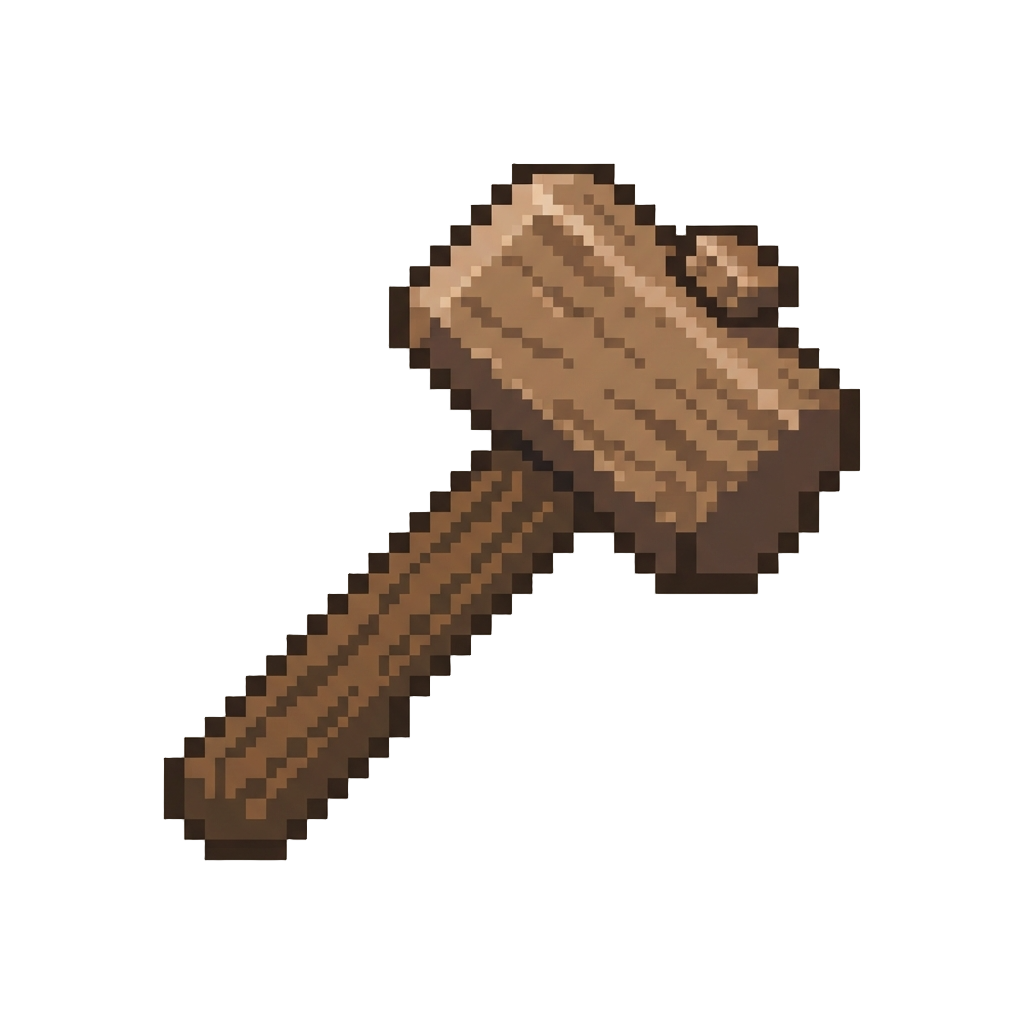 A Sturdy Wooden Hammer