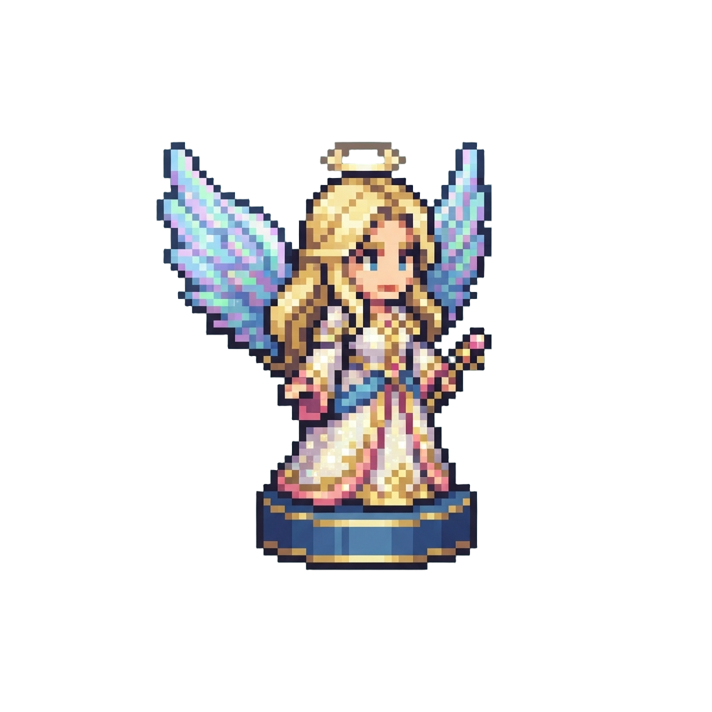 An Ultra-rare Glittery Angel Waifu Figurine with Iridescent Wings