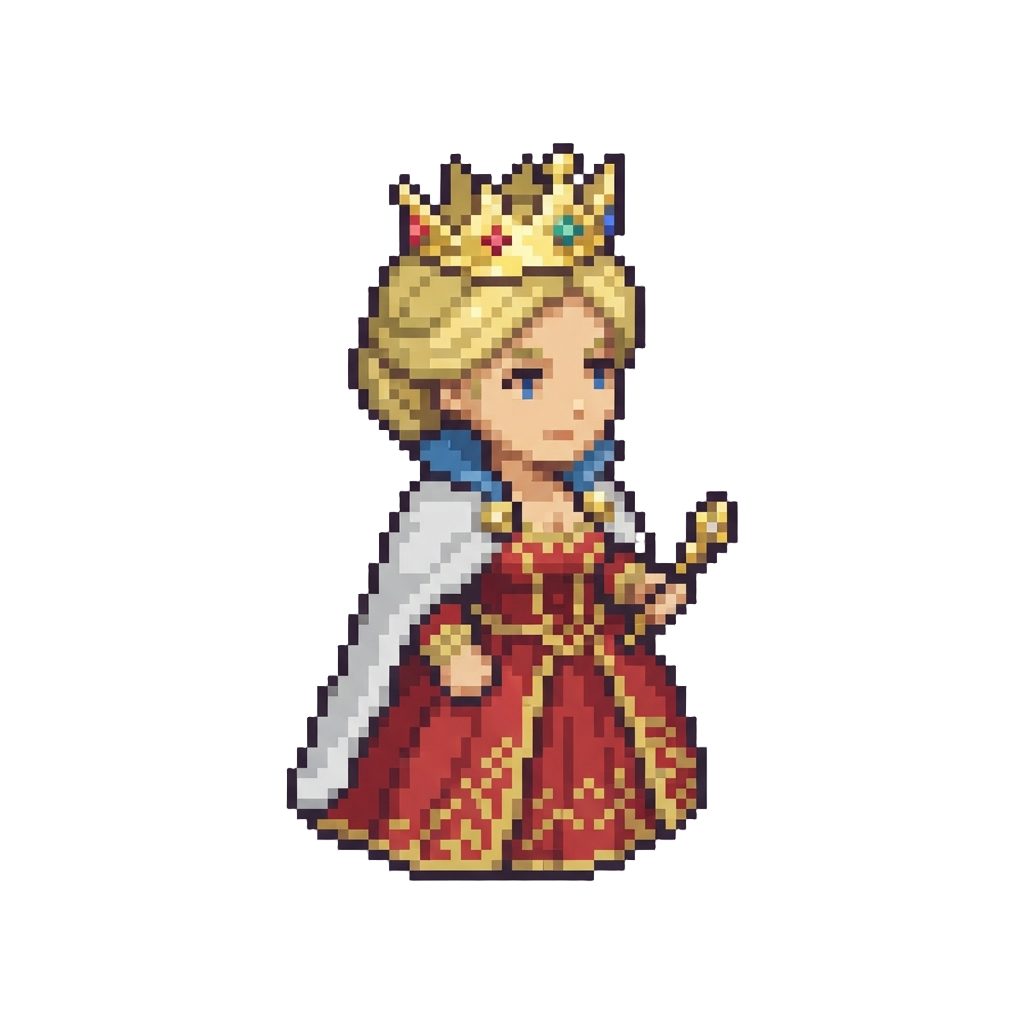 A Dazzling Royal Queen Waifu Figurine with a Glittering Crown