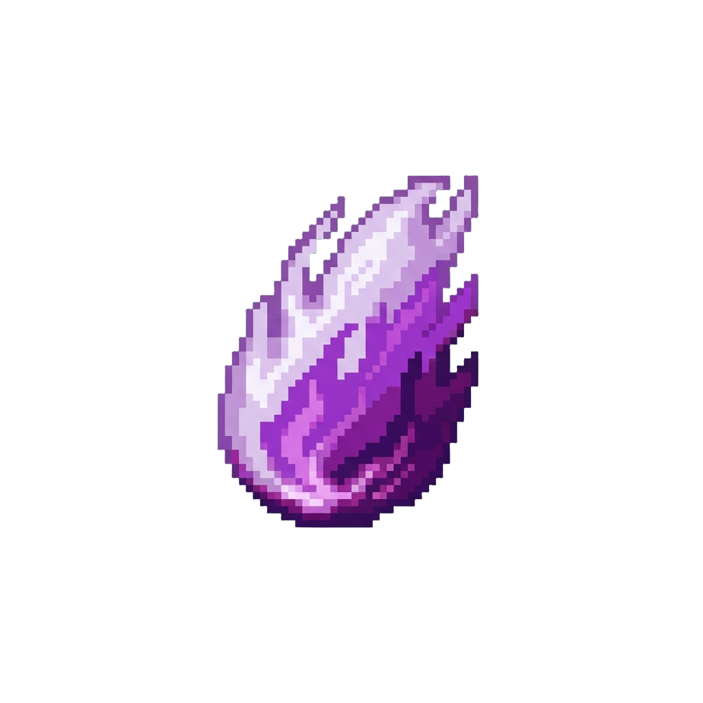 A Roaring Purple Flame Column Ripping Upward
