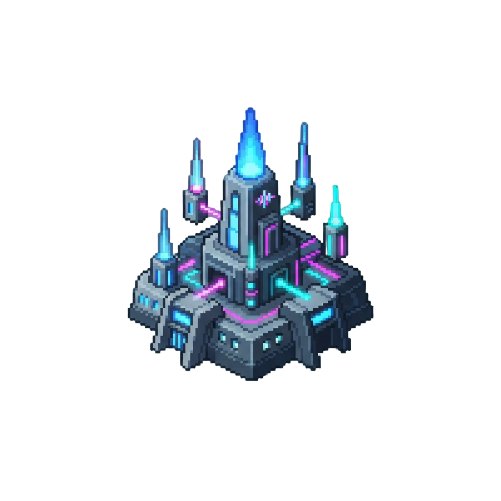 A Futuristic Neon Sonic Empire with Hovering Spires