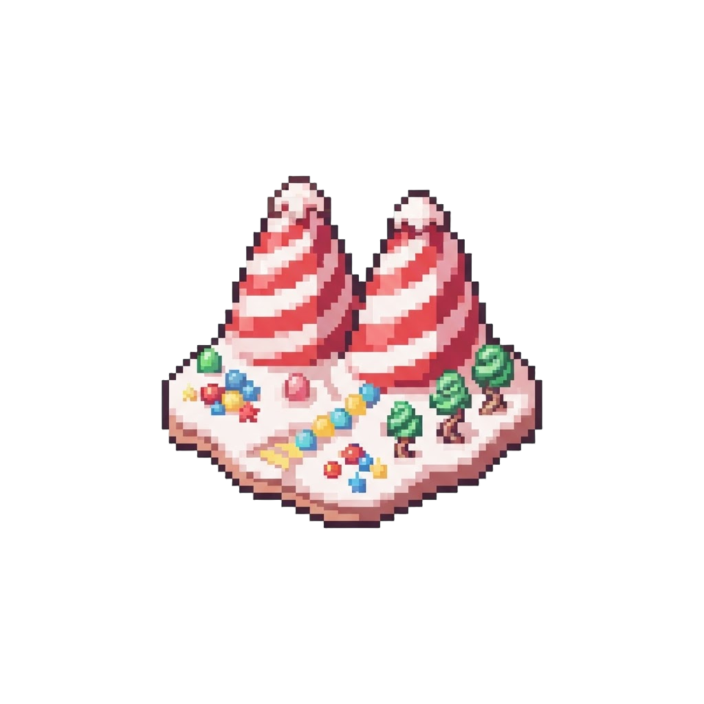 A Miniature Candy Wonderland with Giant Peppermint Mountains