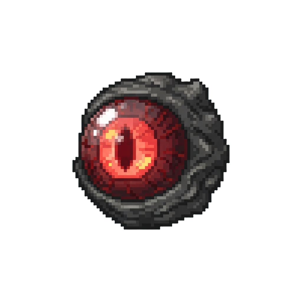 A Glowing Red Monster Eye